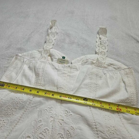 NWOT XL Farm Rio x Anthropologie Sleeveless Richelieu Midi Dress white pineapple - Picture 10 of 12